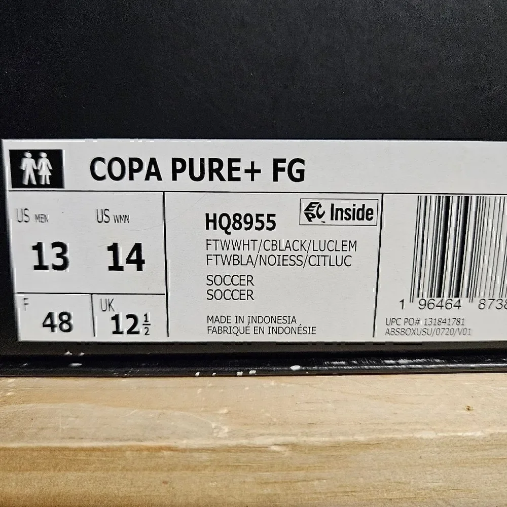 Adidas Copa Pure + FG Size 13 Soccer Cleats White Black 'Crazyrush Pack' HQ8955